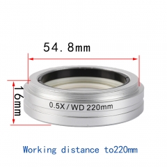 KOPPACE 0.5X Stereo Microscope Auxiliary Lens 220mm Working Distance Microscope Lens 54.8mm Interface Size Microscope Objective