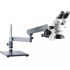 KOPPACE 3.5X-90X Binocular stereo microscope,Articulating Boom Stand,Includes 0.5X and 2.0X Objective,144 LED Ring Light