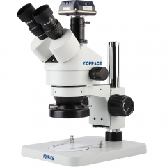 KOPPACE 10 million pixels,USB 3.0 industrial camera,Trinocular Stereo Zoom Microscope,WF10X/20 Eyepieces,3.5X-90X,144 LED Ring Light,Includes 0.5X and 2.0X Barlow Lens