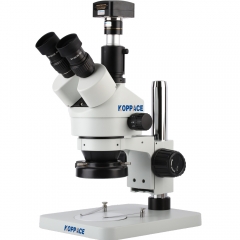 KOPPACE 5MP,USB 2.0 Microscope Camera,Trinocular Stereo Zoom Microscope,WF10X/20 Eyepieces,3.5X-90X Magnification,144 LED Ring Light