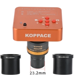 KOPPCE 21MP HDMI Microscope Camera 0.5X Adjustable Focus Electronic Eyepiece 23.2mm to 30mm and 30.5mm Adapter