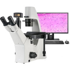KOPPACE 100X-400X 18 Million Pixels USB3.0 Inverted Biological Compound Lab Microscope 10X Phase Contrast Objective Microscope