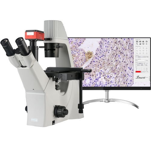 KOPPACE 100X-400X 4K 8.3 MP Research-Grade Trinocular Inverted Compound Lab Microscope Phase Contrast Biological Microscope