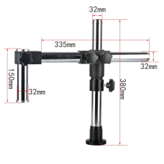 KOPPACE Single Arm Microscope Black Bracket Horizontal Movement 235mm Column Diameter 32mm Height 380mm