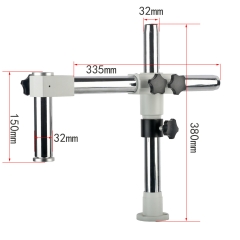KOPPACE Single Arm Microscope White Black Bracket Horizontal Movement 235mm Column Diameter 32mm Height 380mm