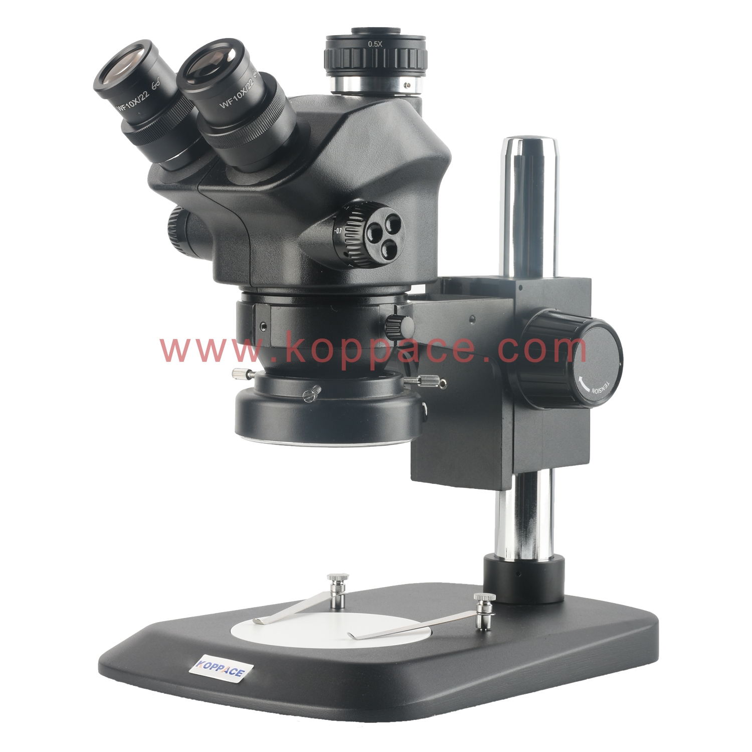 KOPPACE 7X-45X,Large Platform,Binocular Stereo Microscope,WF10X Eyepieces,144 LED Ring Light 
