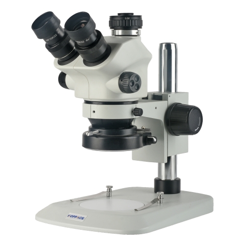KOPPACE 7X-50X Trinocular Stereo Microscope 144 LED Ring Light 0.5X CTV Interface Industrial Inspection Microscope