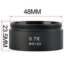 KOPPACE 0.7X Stereo Microscope Barlow Lens 120mm Working Distance Microscope Lens 48mm Microscope Installation Size