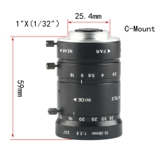 KOPPACE 10 Million Pixel 12-36mm Industrial Lens Manual Zoom No Distortion Industrial Inspection Lens