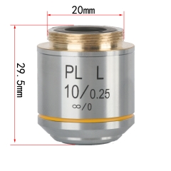 KOPPACE PL10X/WD20.2 Infinity Long Working Distance Flat Field Achromatic Metallographic Objective Installation Port 20mm