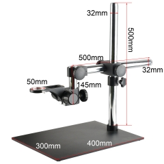 KOPPACE Large Platform Cross-Arm Microscope Bracket 400*300mm Base 500mm Long Column 50mm Lens Aperture