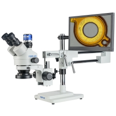 KOPPACE 4K HD Stereo Microscope 3.5X-180X Continuous Zoom Lens Trinocular Interface Synchronous Output 13.3-inch Display