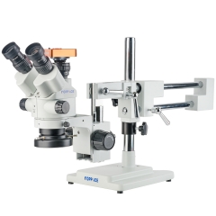 KOPPACE 3.5X-180X Triocular Stereo Electron Microscope Continuous Zoom Lens Dual-Arm Bracket