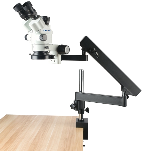 KOPPACE 3.5X-90X Trinocular Stereo Microscope Desktop Clip-on Rocker Bracket With Magnification Locking Function Column Height 350mm