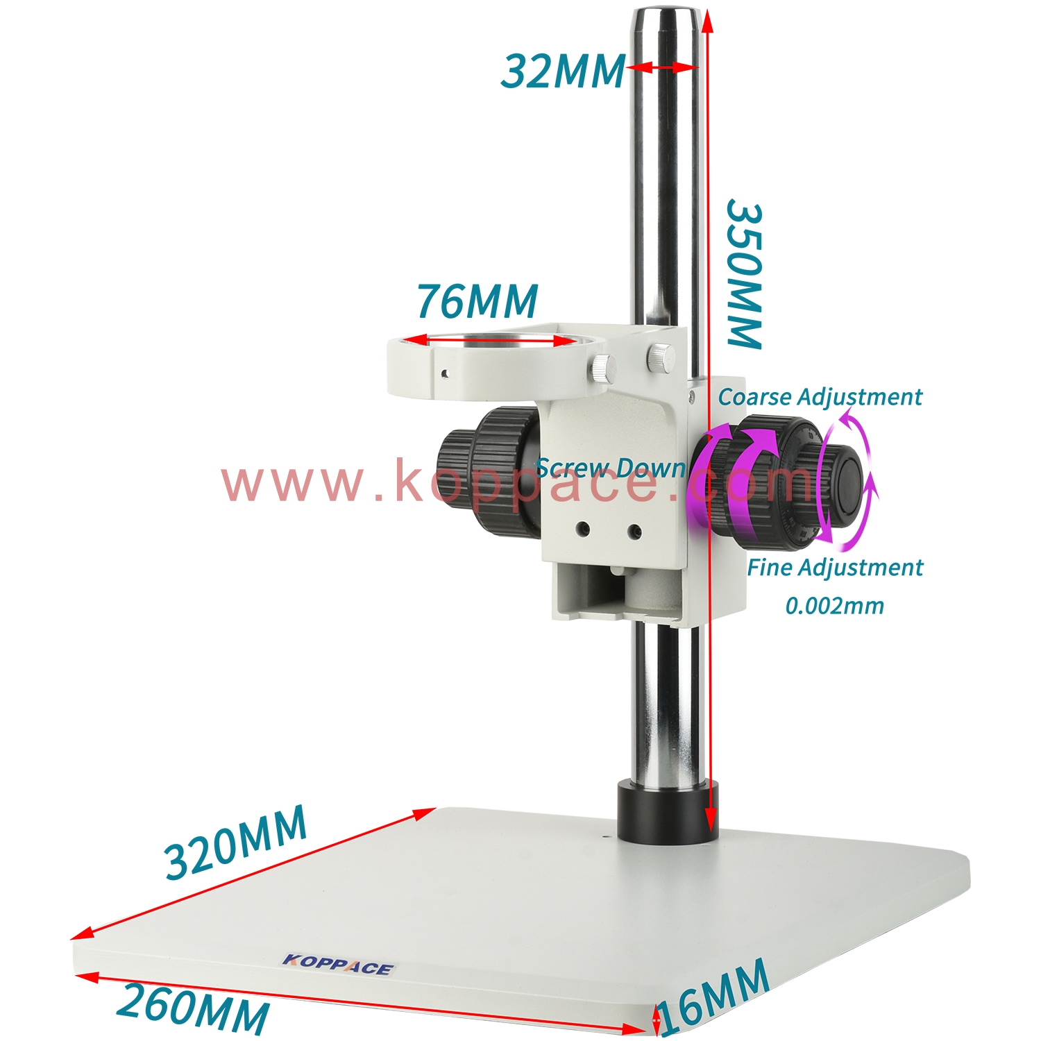 KOPPACE Microscope Bracket Base,Plate Size 320X260,Column height 350mm ...