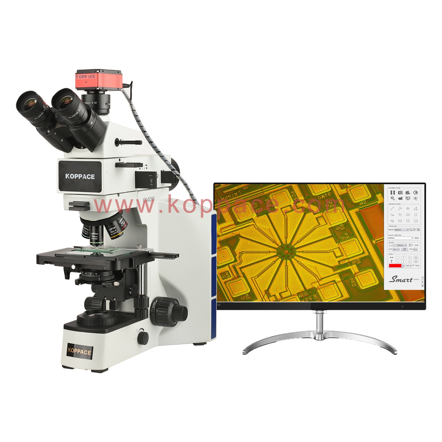Computer Weekly Microscope KOPPACE 193X-1935X Metallurgical Microscope 4K HD Camera can be ...
